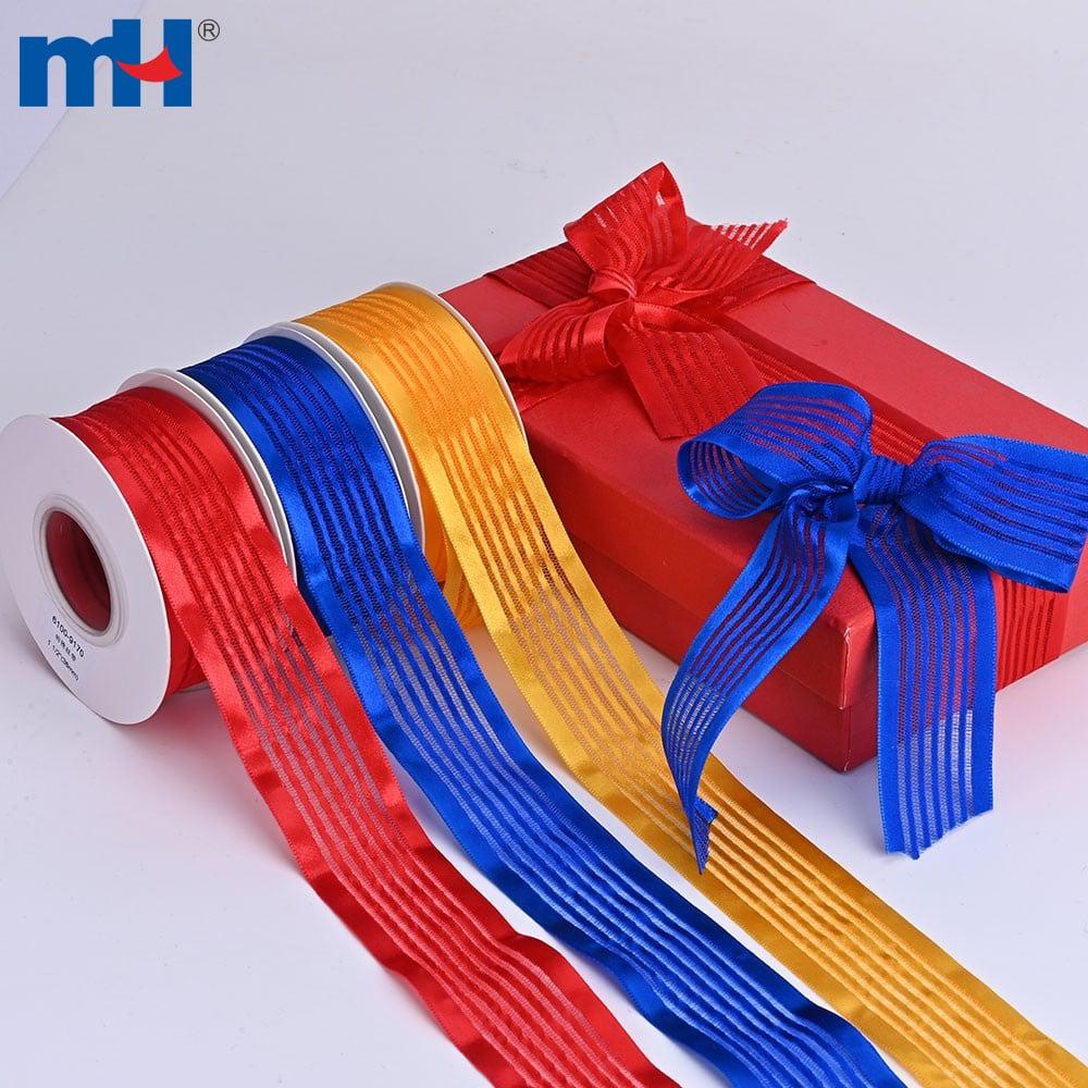 1-1/2" (38mm) polyester striped satin ribbon