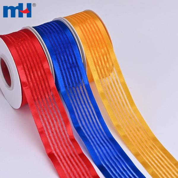 1-1/2" (38mm) polyester striped satin ribbon