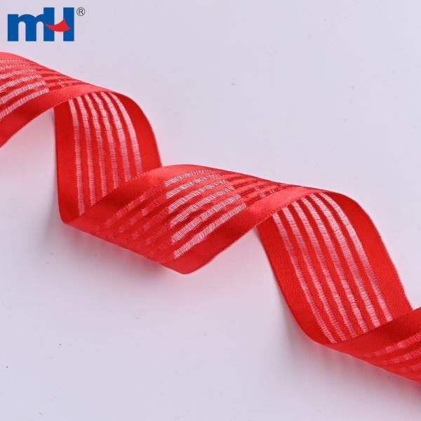 1-1/2" (38mm) polyester striped satin ribbon