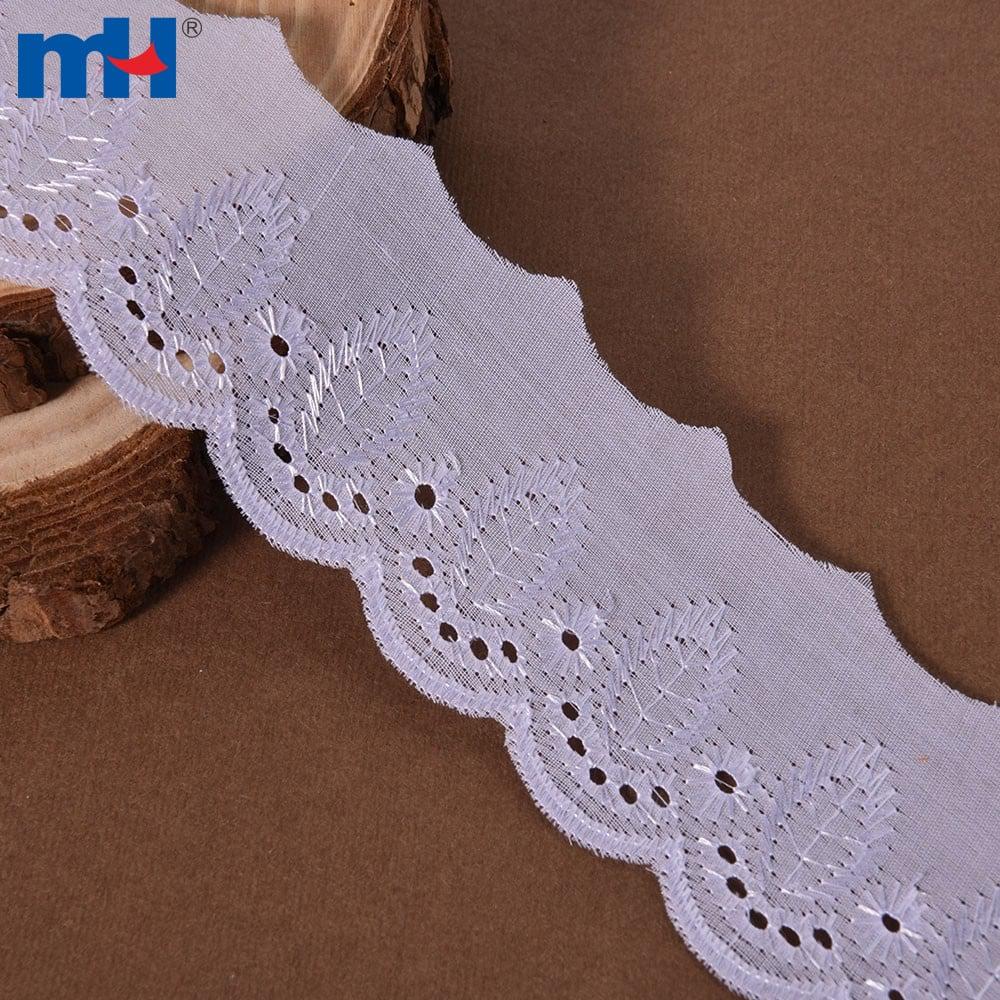 Embroidered lace trim