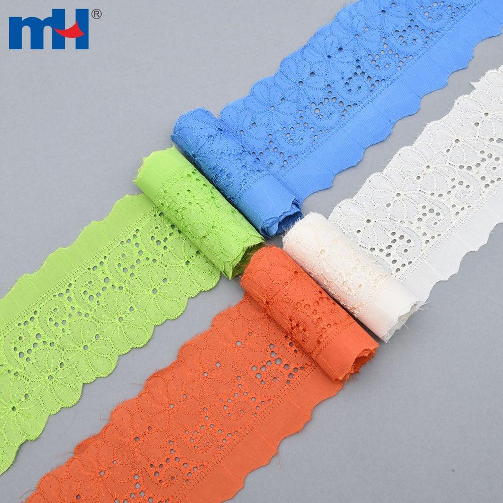Pizzo in cotone poliestere diametro 7,5 cm per abiti