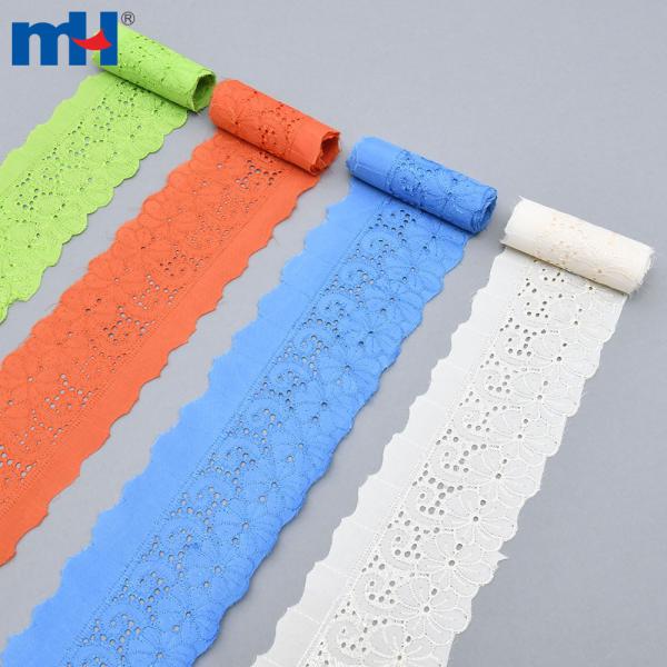 Pizzo in cotone poliestere diametro 7,5 cm per abiti