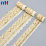 TC lace edge embroidered with gold thread