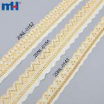 TC lace edge embroidered with gold thread