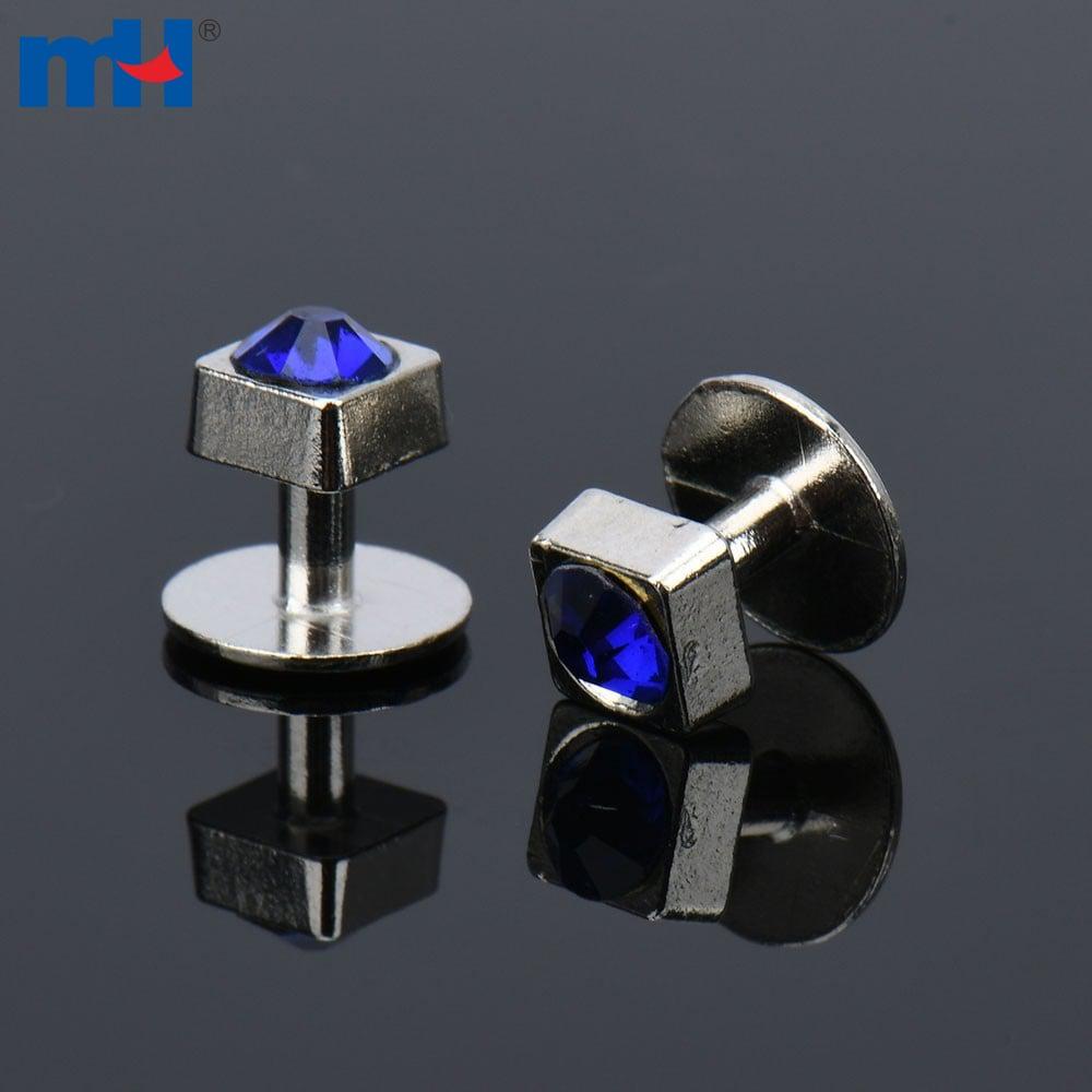 Zinc alloy cufflinks with rhinestones