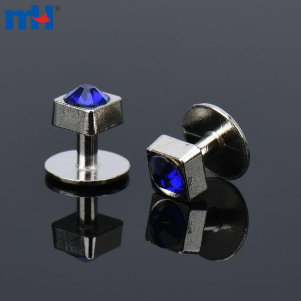 Zinc alloy cufflinks with rhinestones