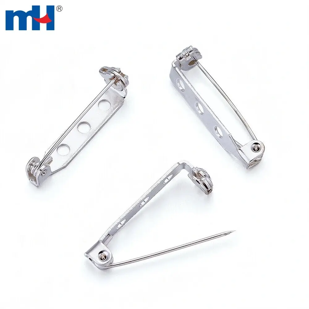 Brooch bar shaped iron safety pins