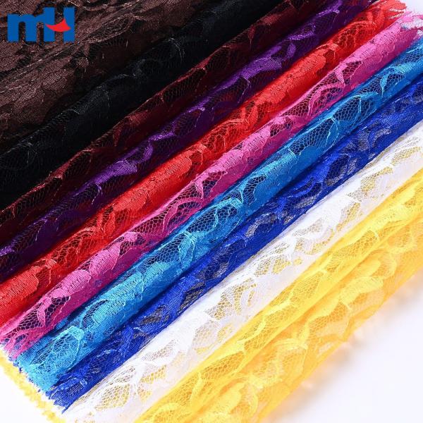 Tricot lace fabric – elegant floral pattern