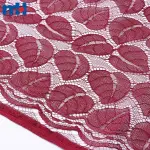 Tissu dentelle tricot non élastique avec motifs feuilles