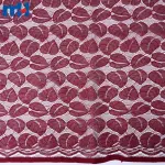Tissu dentelle tricot non élastique avec motifs feuilles