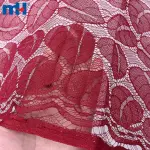 Tissu dentelle tricot non élastique avec motifs feuilles