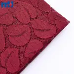 Tissu dentelle tricot non élastique avec motifs feuilles
