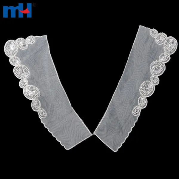 Colletto in pizzo di organza ricamato