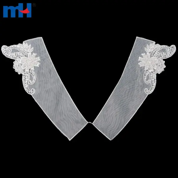 Colletto in pizzo di organza ricamato
