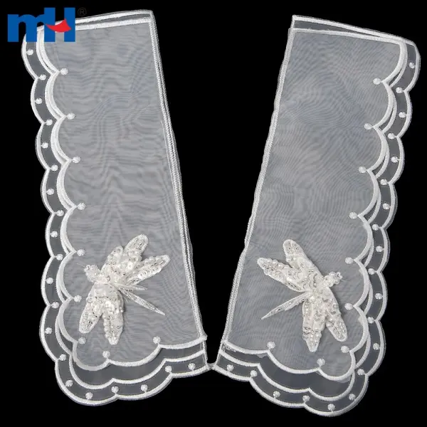 Colletto in pizzo di organza ricamato