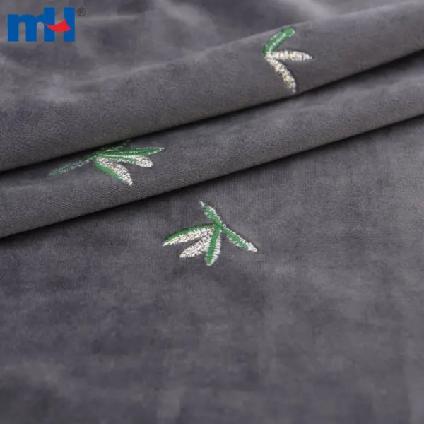 Tissu velours avec broderie
