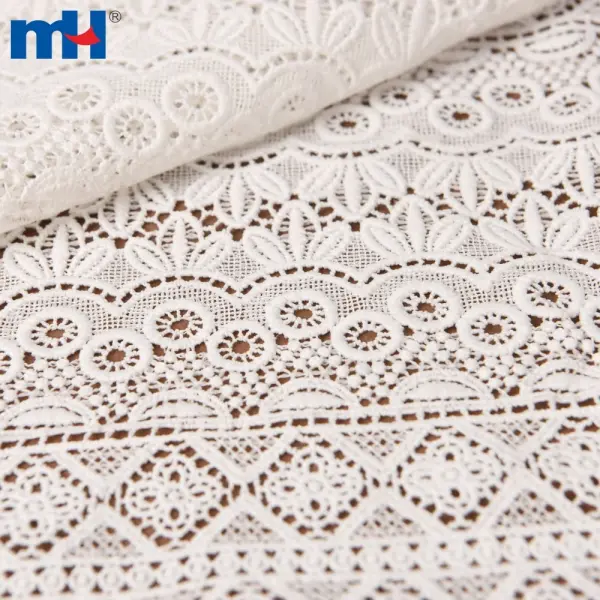 Guipure embroidered lace fabric