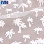 White coconut palm embroidered organza