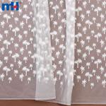 White coconut palm embroidered organza