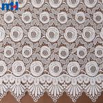 White rose embroidered lace fabric