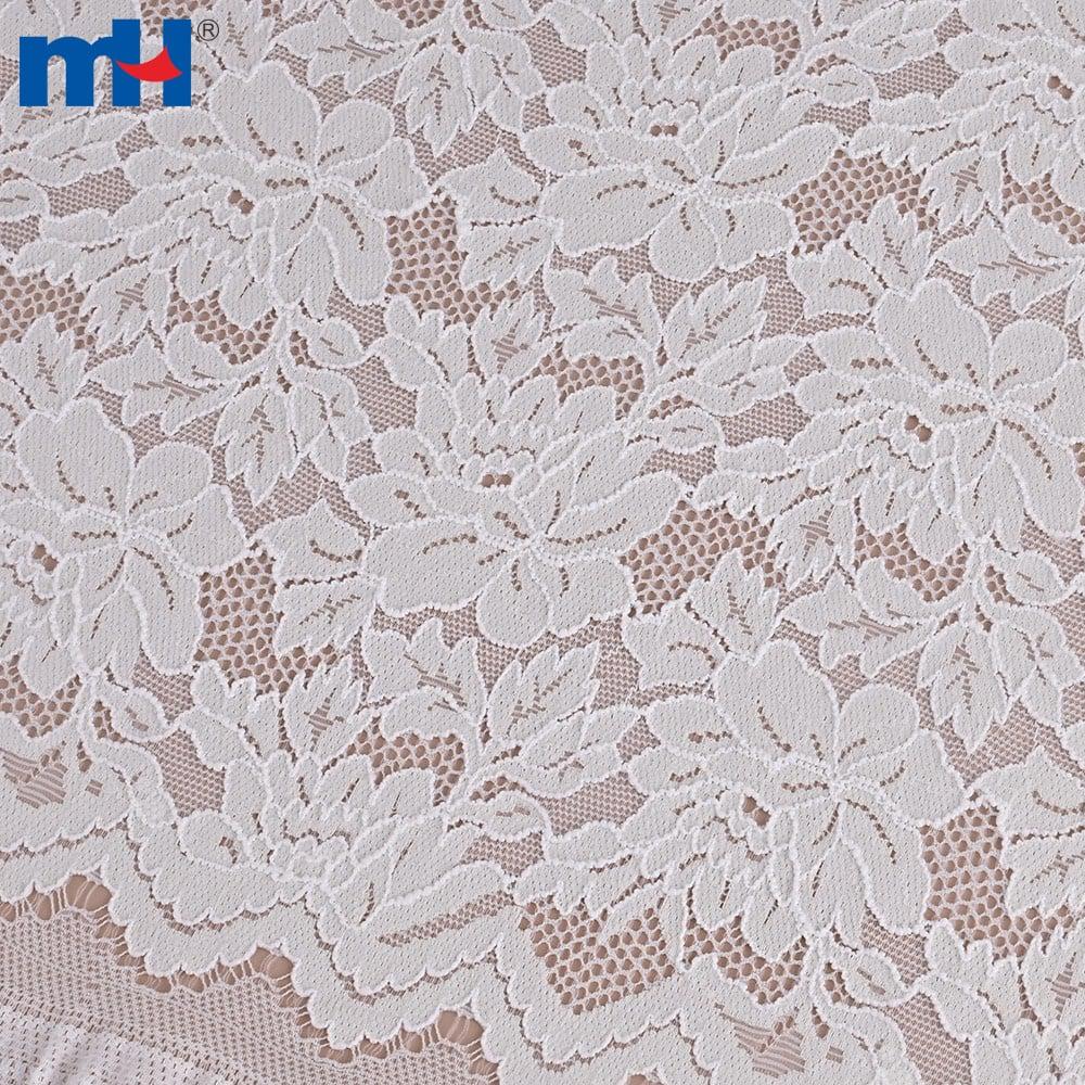 Tissu dentelle extensible - motif floral élégant