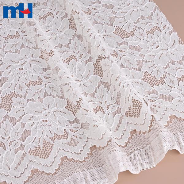 Tissu dentelle extensible - motif floral élégant