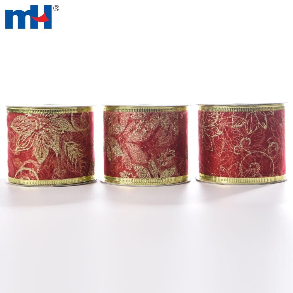 Nastro trasparente con filo rosso/oro