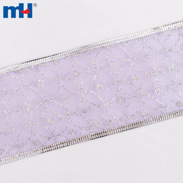 Wired Ribbon, Glitter Sheer Ribbon, Glitter Organza Ribbon