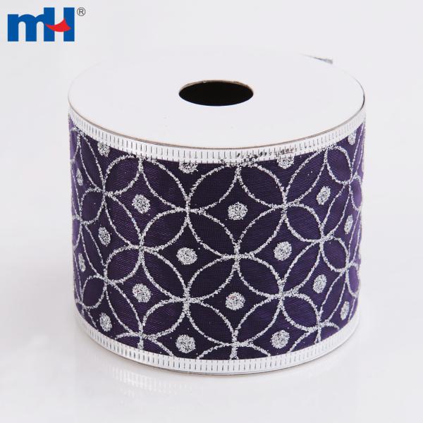 Wired Ribbon, Glitter Sheer Ribbon, Glitter Organza Ribbon