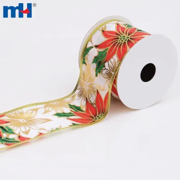 Ruban de couronne filaire, ruban de Noël, ruban de vacances, ruban de houx, ruban de fleurs de Pâques