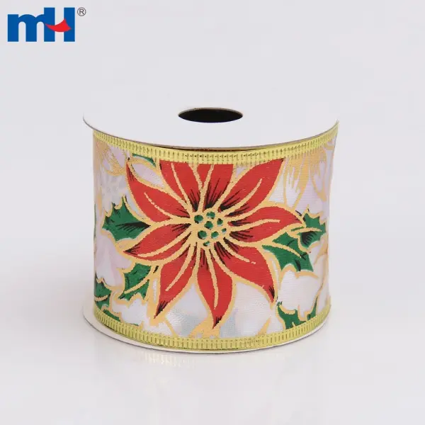 Ruban de couronne filaire, ruban de Noël, ruban de vacances, ruban de houx, ruban de fleurs de Pâques