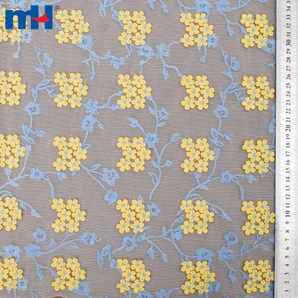 Embroidered mesh fabric