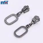 5.9 grams of zinc alloy with rhinestone-embellished puller
